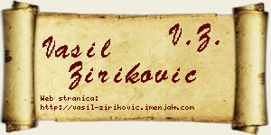 Vasil Ziriković vizit kartica
